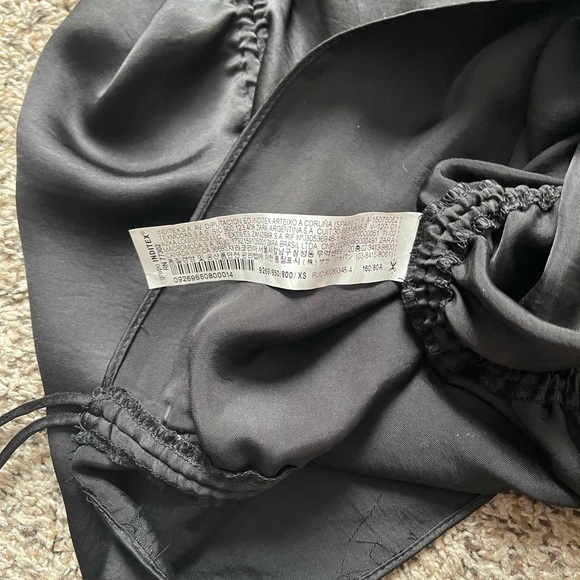 ZARa Black Satin Effect Mini Dress - Picture 8 of 8